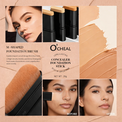 Foundation & Concealer Stick With Built-In Brush