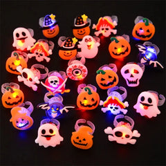 Noxmo GlowRings™ 50-Pack – LED Pumpkin & Ghost Rings