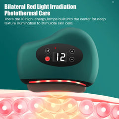 Electric Gua Sha Lymphatic Drainage Massager with Red Light Therapy - For Face Sculpting, for Pain Relief & Anti-Aging